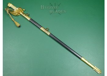 British GVIR Royal Navy Sword. Rear Admiral R. H. Tribe. CB. MBE. #2310008 #3
