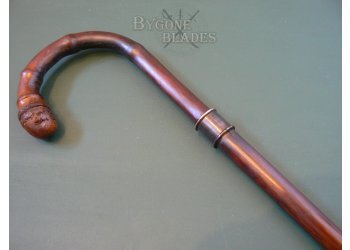 British Sword Cane. Tri-Form Blade. Horn Ferrule #6