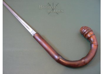 British Sword Cane. Tri-Form Blade. Horn Ferrule #10