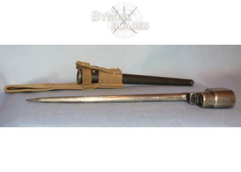 British WWII No 4 MkII Spike Bayonet with Scabbard and Frog #1