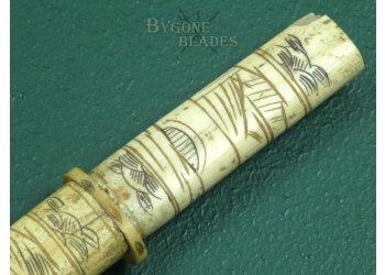 Japanese Meiji Period Bone Mounted Tanto. Souvenir Knife. #2312007 #10