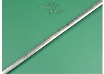 19th Century Antler Handle Sword Cane. Etched Double-Edged Blade #7