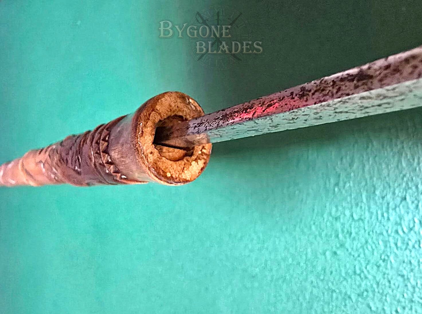 19th Century Carved Bamboo Sword Cane. Maker Signed. #2607011 #12
