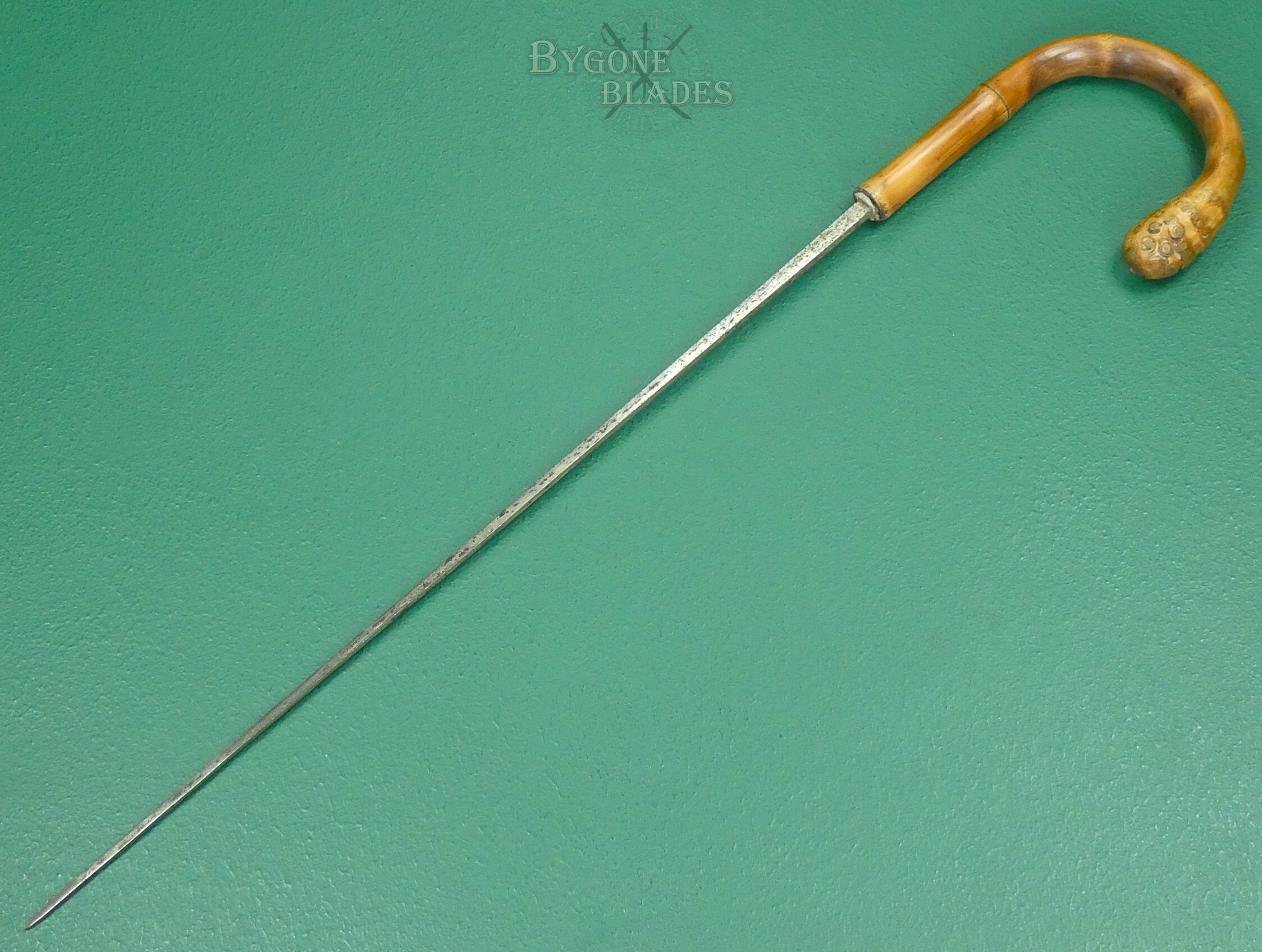 19th Century Carved Bamboo Sword Cane. Maker Signed. #2607011 #10
