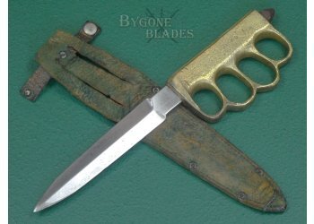 American WW1 M1918 Mk 1 Trench Knife. Au Lion. WW2 Modifications. #2507005 #2