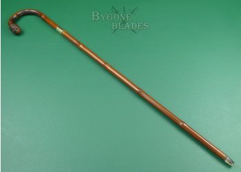 Antique British Sword Cane. Root Ball Crook Handle #3