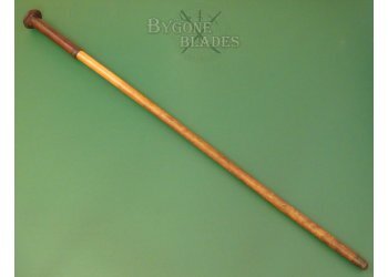French 19th Century Leather Handle Sword Cane. Cruciform Blade. #2101016 #3