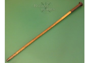 French 19th Century Leather Handle Sword Cane. Cruciform Blade. #2101016 #4