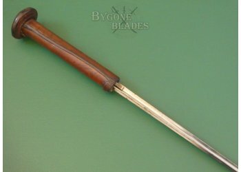French 19th Century Leather Handle Sword Cane. Cruciform Blade. #2101016 #7