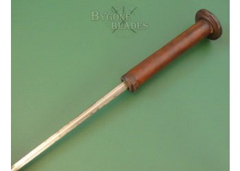 French 19th Century Leather Handle Sword Cane. Cruciform Blade. #2101016 #8