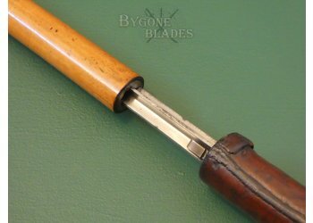 French 19th Century Leather Handle Sword Cane. Cruciform Blade. #2101016 #9