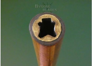 French 19th Century Leather Handle Sword Cane. Cruciform Blade. #2101016 #10