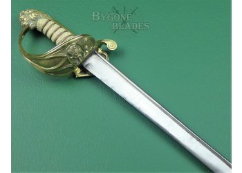 British 1827 George IV Large Quill Point Royal Navy Sword #7