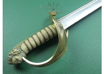 British 1827 George IV Large Quill Point Royal Navy Sword #9