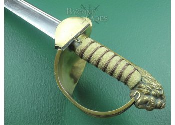 British 1827 George IV Large Quill Point Royal Navy Sword #10