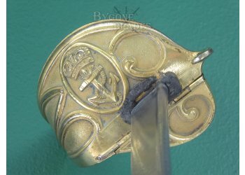British 1827 George IV Royal Navy Officers Quill Point Sword #12