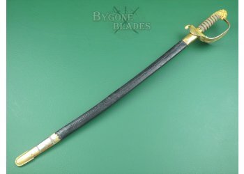 British 1827 George IV Royal Navy Officers Quill Point Sword #4