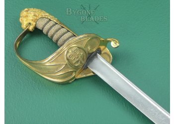 British 1827 George IV Royal Navy Officers Quill Point Sword #7