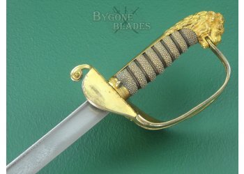 British 1827 George IV Royal Navy Officers Quill Point Sword #8