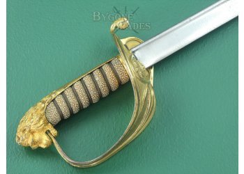 British 1827 George IV Royal Navy Officers Quill Point Sword #9