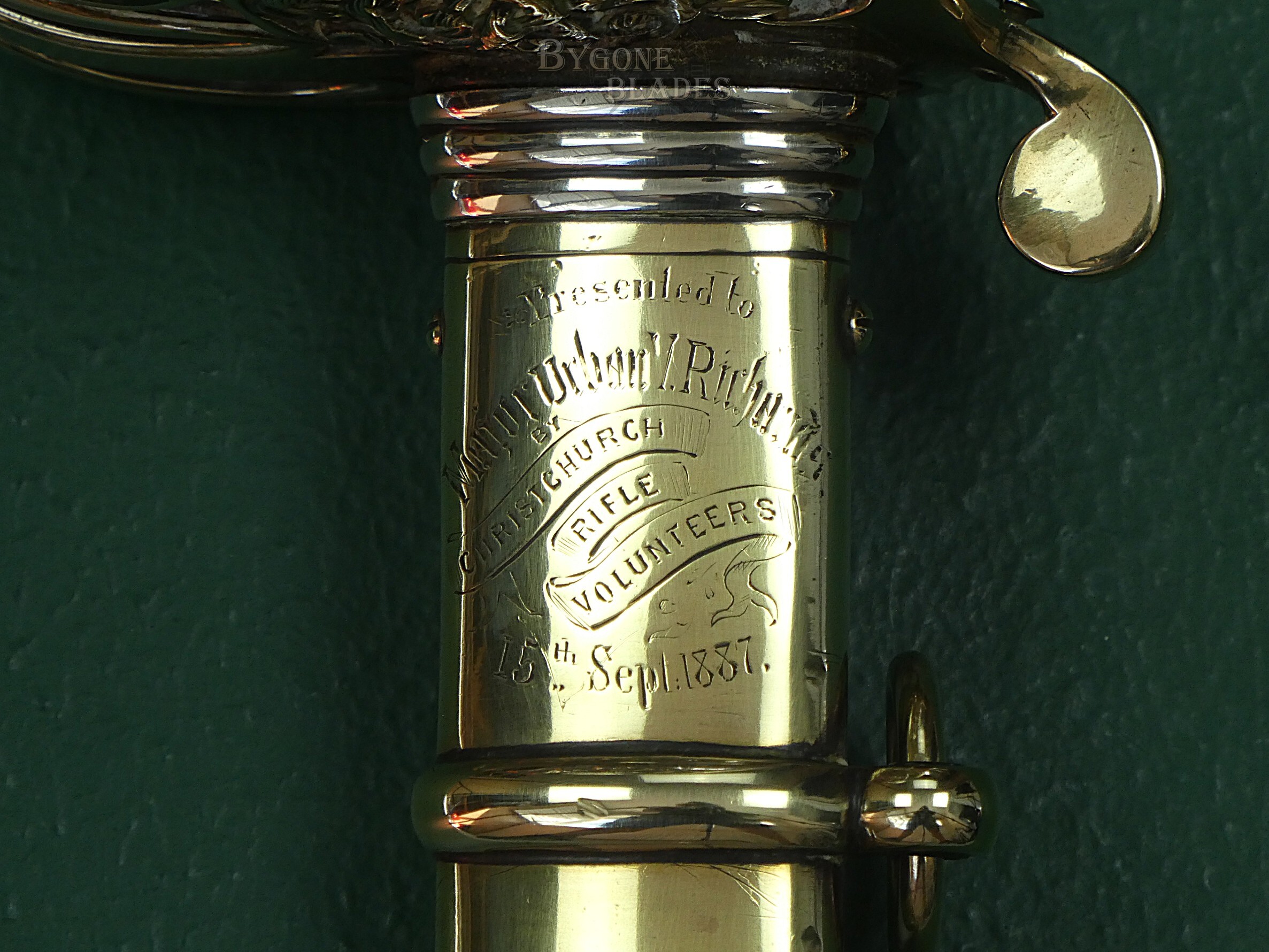 British 1845 Pattern Infantry Field Officers Presentation Sword. Major Urban Richards. #2608001 #15