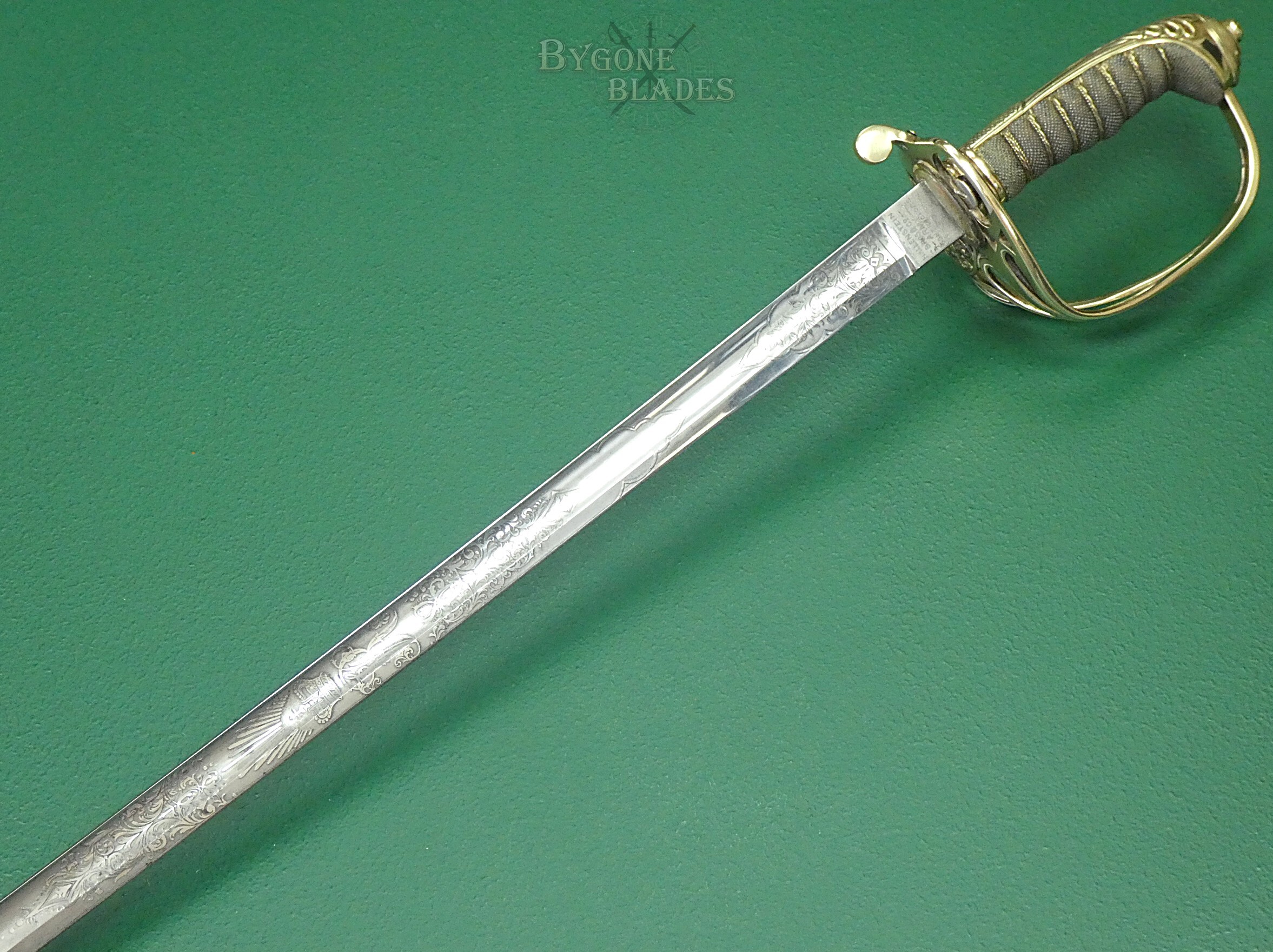 British 1845 Pattern Infantry Field Officers Presentation Sword. Major Urban Richards. #2608001 #8