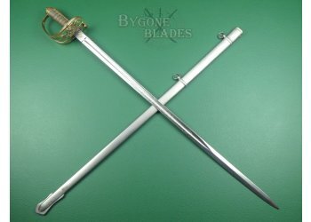 British 1854 Pattern Infantry Officers Wilkinson Sword. Family Crest. Owners Initials #1