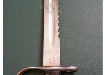 British 1879 Martini Henry Artillery Saw Back Sword Bayonet. Enfield 1882 #12