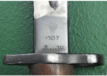 British 1907 Pattern Experimental False Edge Bayonet and Rare Double Seamed Scabbard #11