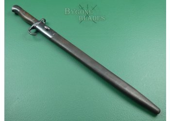 British 1907 Pattern Mk I Hooked Quillon Bayonet. Rare Mk I Internal Chape Scabbard. Unit Marked #4