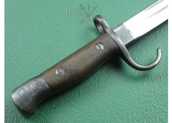 British 1907 Pattern Mk I Hooked Quillon Bayonet. Rare Mk I Internal Chape Scabbard. Unit Marked #10