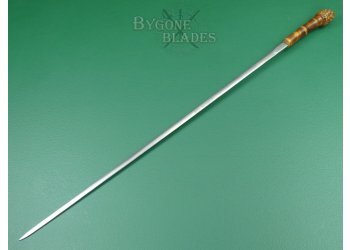 British 19th Century Root-Ball Sword Cane. Double-Edged Blade. #2106006 #6
