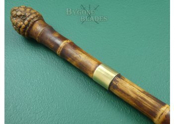 British 19th Century Root-Ball Sword Cane. Double-Edged Blade. #2106006 #8