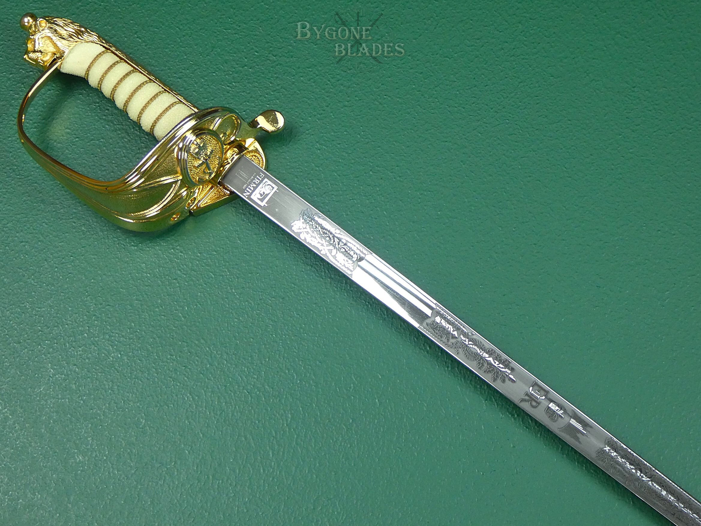 British EIIR Parade Ready Royal Navy Officers Sword. FIRMIN. #2310006 #7