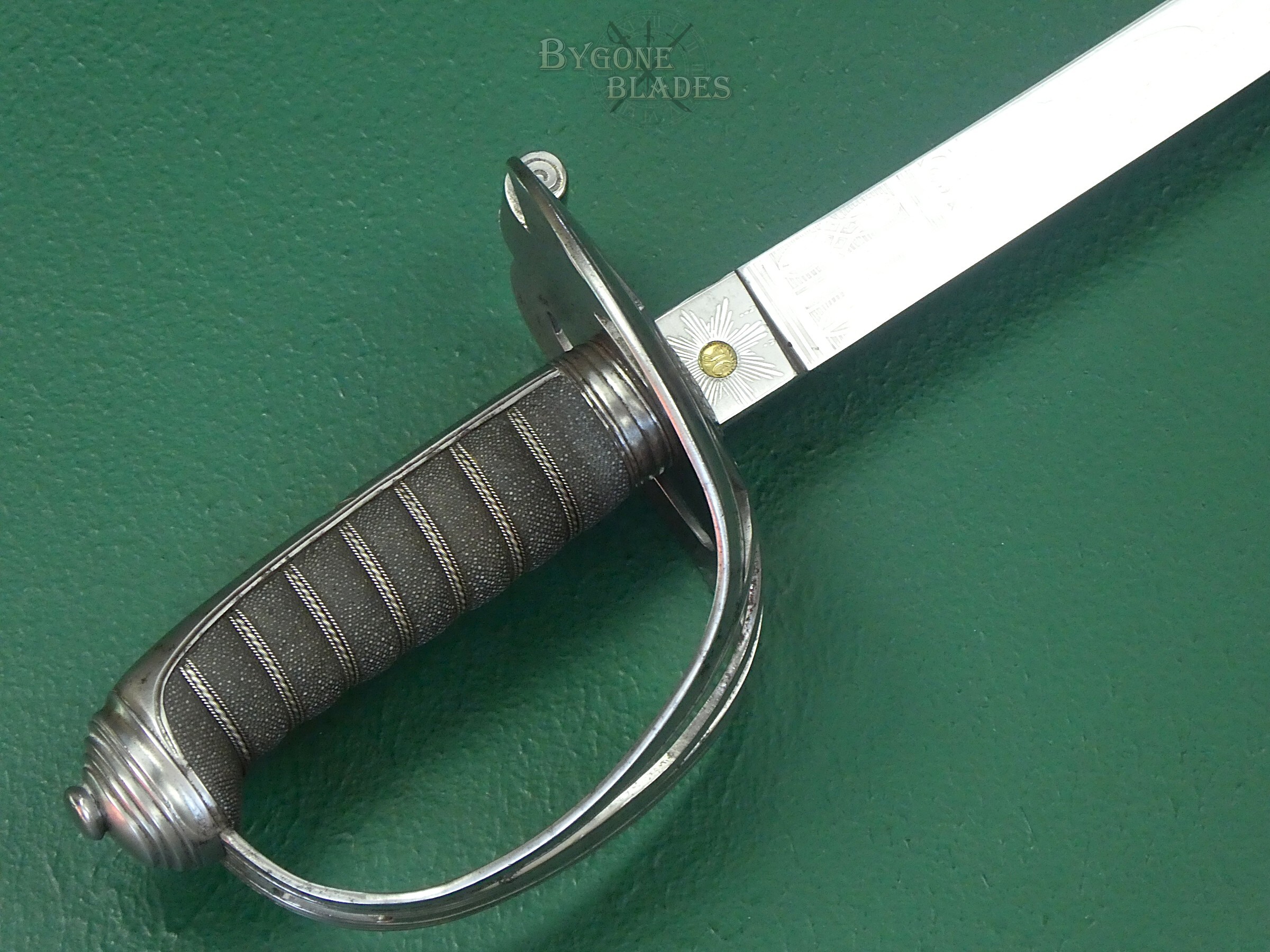 British Rifle Officers Sword. Hawkes &amp; Co. Scarce Unfullered Blade Variant. #2608002 #11