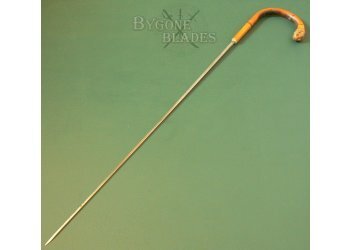 British Root-Ball Sword Cane. Chester Silver Hallmark #6