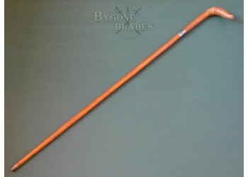 British Root Ball Sword Cane. Unusual Forged Blade #5