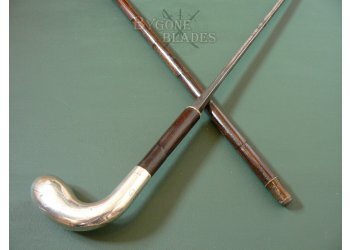 British Silver Handle Sword Cane Hallmarked London 1860 #3