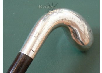 British Silver Handle Sword Cane Hallmarked London 1860 #6