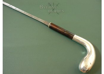British Silver Handle Sword Cane Hallmarked London 1860 #7