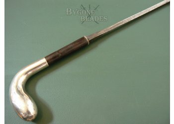British Silver Handle Sword Cane Hallmarked London 1860 #8