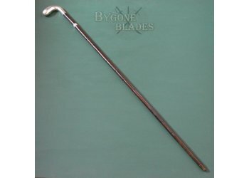 British Silver Handle Sword Cane Hallmarked London 1860 #10