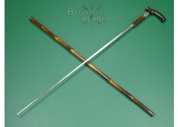 British Victorian Derby Handle Sword Cane Circa 1890. #2402001 #2