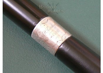 British Victorian Gentlemans Ebonised Sword Cane Dated 1894 #7