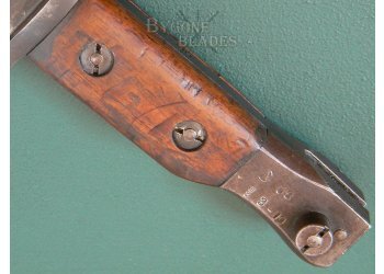 Canadian Mk1 Ross Rifle Bayonet with Mk1 Scabbard. Unit Marked #10