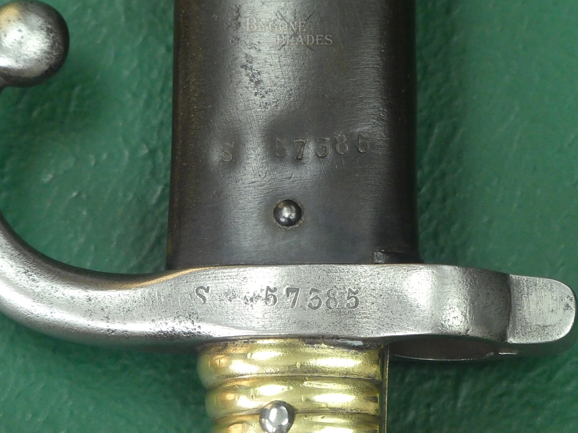 French 1866 Chassepot Musket Sword Bayonet. St. Etienne 1871. Matching Scabbard. #2608017 #9