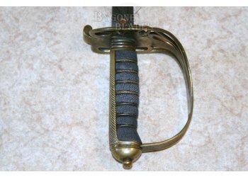 George V WW1 Infantry Officers Sword with Gothic Brass Hilt #2