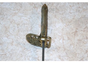 George V WW1 Infantry Officers Sword with Gothic Brass Hilt #8