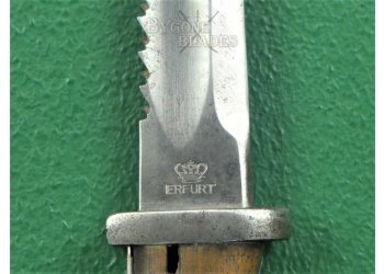 German 1884/98 Mk II WW1 Sawback Bayonet. Double Maker Marks. #2111005 #9