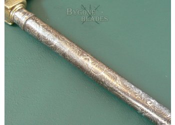 Indian 19th Century Bhuj. Kuttai Sword. Elephant Knife. Sindhi Cavalry Axe-Sword #10